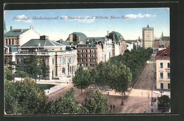 Ansichtskarte Dusseldorf Hindenburgwall Und Wilhelm Marx Haus
