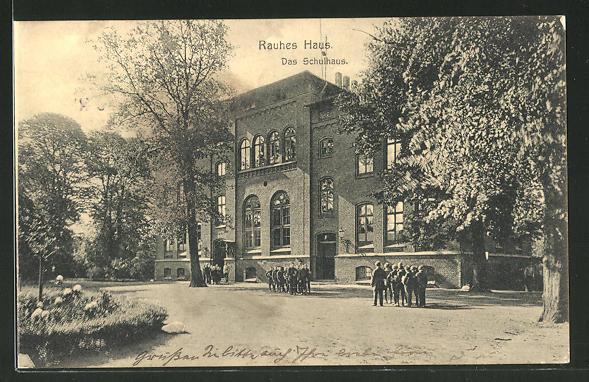 Ansichtskarte Hamburg Horn Rauhes Haus Schulhaus 1912