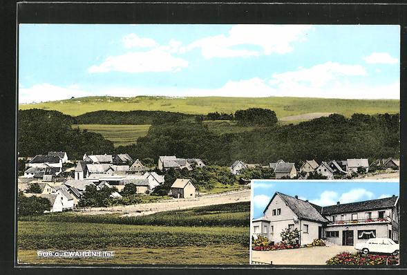 Ansichtskarte Wahlen / Eifel, Gasthaus-Pension Ernst Wüllenweber, Ortspanorama