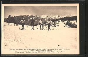 Carte postale Peira-Cava, Chaine des Alpes-Skieurs, Ski