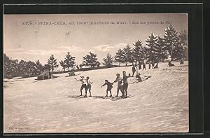 Carte postale Peira-Cava, Sur les pistes de Ski