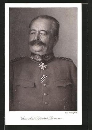 Ansichtskarte General der Infanterie Litzmann mit Pour le Mérite