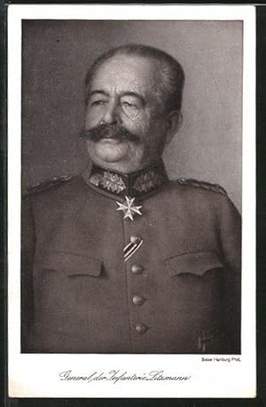 Ansichtskarte Porträt General der Infanterie Litzmann in Uniform