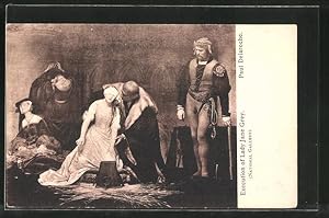 Postcard Execution of Lady Jane Grey, Gemälde Paul Delaroche