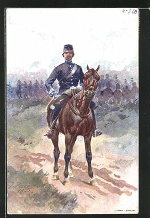 Artista-Postal Spanischer Kavallerist in Uniform, Ansicht von vorn
