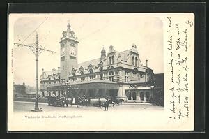 Postcard Nottingham, Victoria Station, Bahnhof