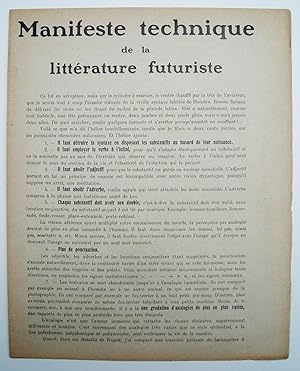 Manifeste technique de la littérature futuriste. Supplément au manifeste technique de la littérat...