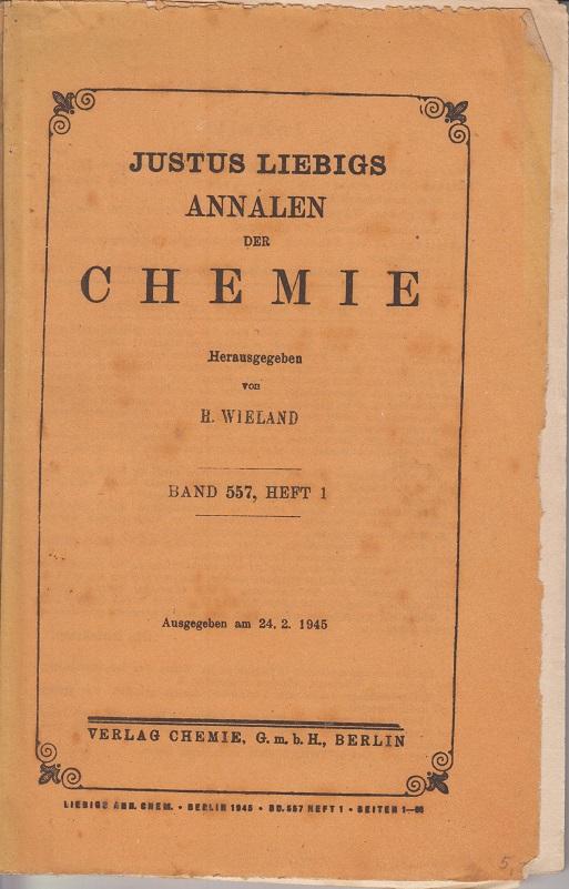 Justus Liebigs Annalen Der Chemie - Liebig, Justus