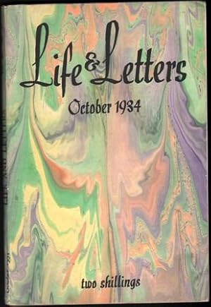 Life and Letters. October, 1934. (VolXI. No.58).