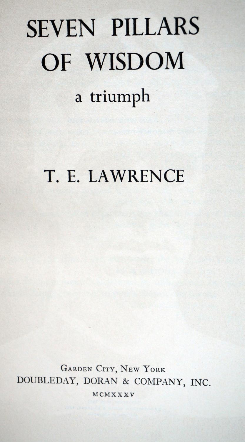 te lawrence 7 pillars of wisdom te lawrence 7 pillars of wisdom