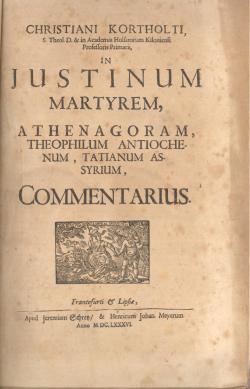 In Iustinum martyrem, Athenagoram Theophilum Antiochenum, Tatianum Assiriyum, COMMENTARIUS