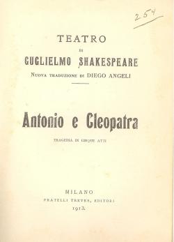 Antonio e Cleopatra : tragedia in cinque atti