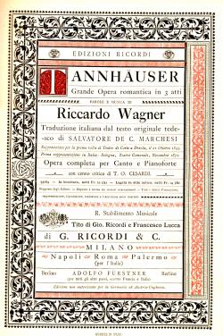 Tannhauser Grande opera romantica in 3 atti Parole e musica di Riccardo Wagner - Traduzione itali...