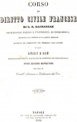 Corso di diritto civile francese di C. S. Zachariae professore presso l'Università di Eidelberga ...