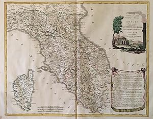 Nouvelle Carte geographique et historique de l'  Italie Feuille second Les etÃts de l'eglise de P...