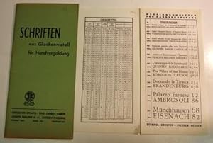 Schriften aus Glockenmetall für Handvergoldung. Gießener Stempel- und Farben-Fabrik Joseph Kreute...