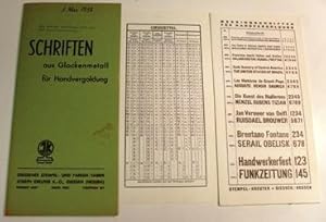 Schriften aus Glockenmetall für Handvergoldung. Gießener Stempel- und Farben-Fabrik Joseph Kreute...