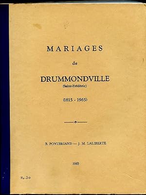 Mariages Marriages Drummondville (St-Frédéric) (1815-1979) # 30