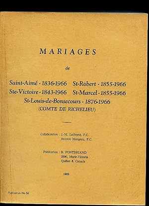 Mariages Marriages Comte Richerlieu (1836-1968)