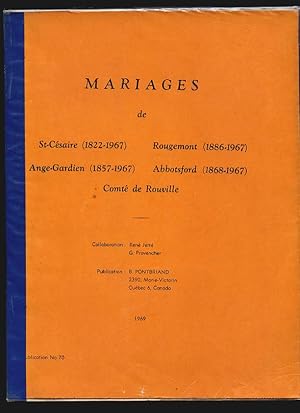comté Rouville mariages St Cesarie Ange Gardien Rougemont Abbotsford Marriages
