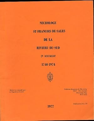 Necrologie De La Riviere Du Sud Co. Montmagny 1740-1974