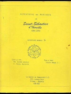 Marriages Mariages Saint Sebastien d'Iberville 1864-1979