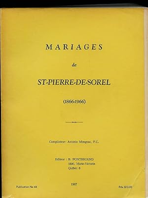 Marriages Marriages De St Pierre De Sorel 1866-1966 No 44