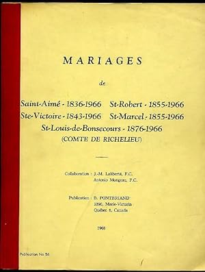 Mariages Marriages Comte Richerlieu (1836-1968)