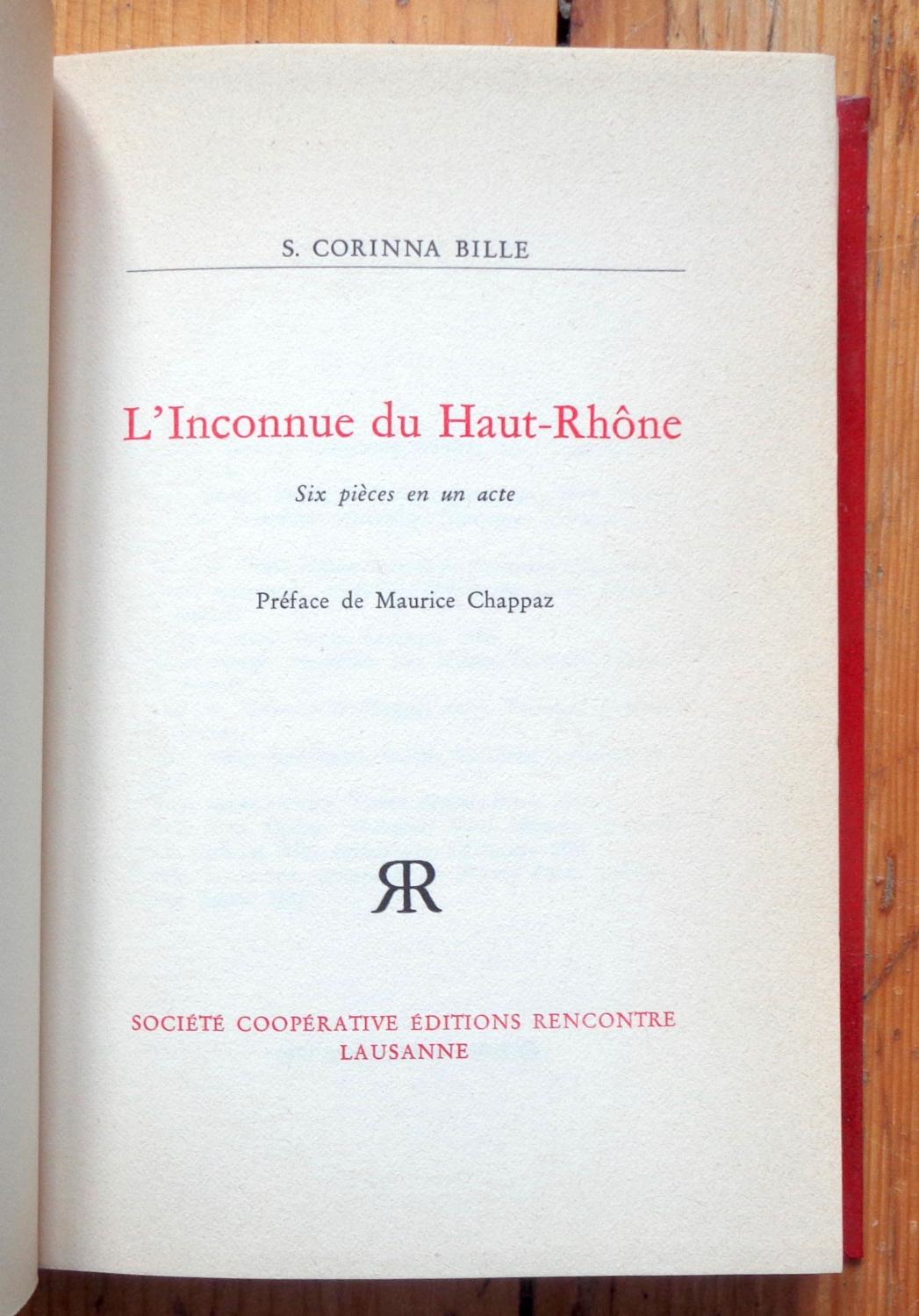 L'inconnue du Haut-Rhône. by Bille Corinna S.:: Comme neuf Couverture ...