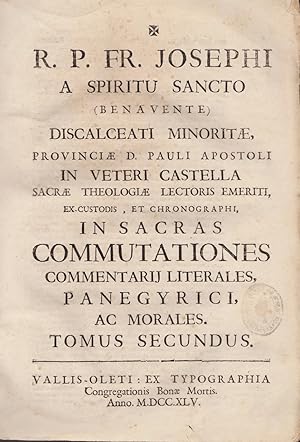 R. P. FR. JOSEPH a Spiritu Sancto (Benavente) discalceati minoritae, provincia d. Pauli Apostoli ...