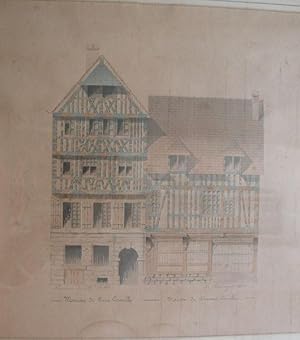 Dessin original de la maison de Pierre et Thomas Corneille à Rouen.