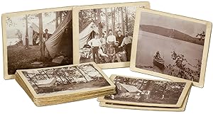 [Photographs]: Sixteen Images of a Fishing Camp. Circa 1905