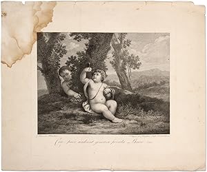 [Print]: "Care puer, madeant generoso pocula Bacco" [aka: Bacchanals, Two Infant]