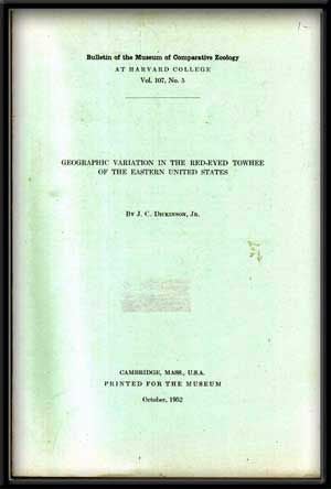 Geographic Variation in the Red-Eyed Towhee of the Eastern United States; Bulletin of the Museum ...