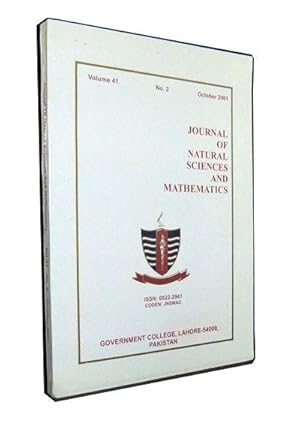 Journal of Natural Sciences and Mathematics, Vol. 41, No. 2 (October 2001): Proceedings of the Ei...