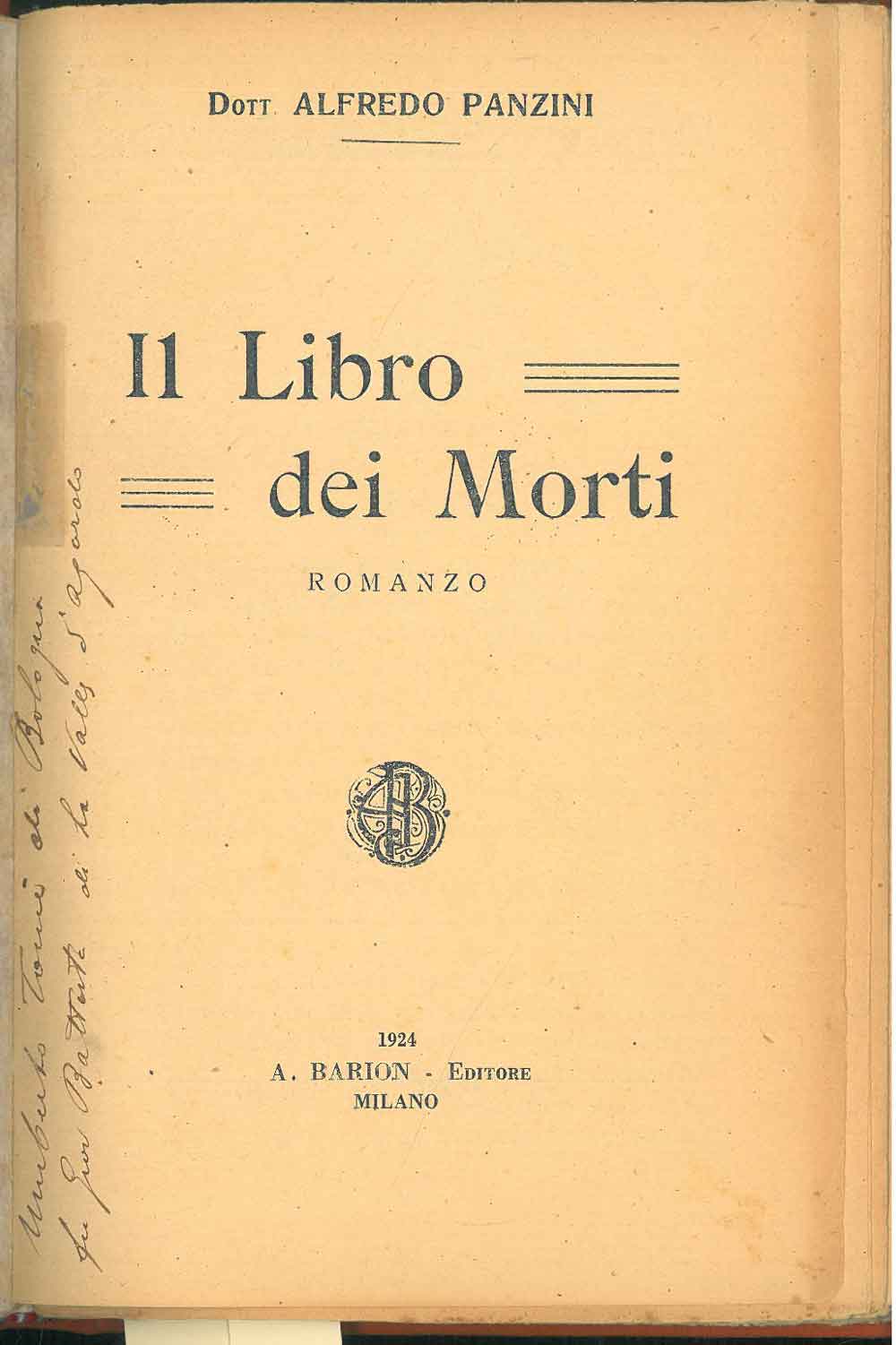 Il libro dei morti - Panzini Alfredo