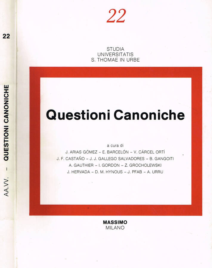 QUESTIONI CANONICHE MISCELLANEA IN ONORE DEL PROFESSORE P.ESTEBAN GOMEZ - AA.VV