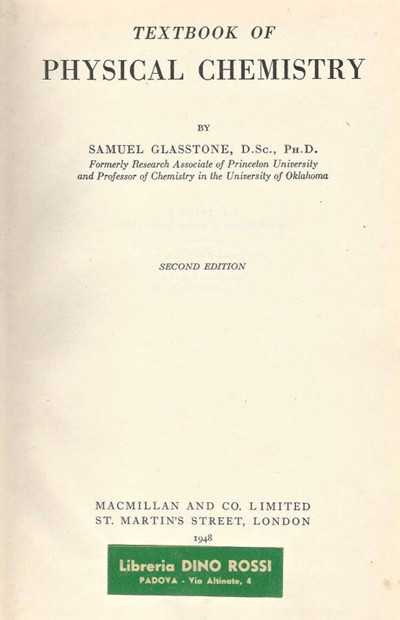 Textbook Of Physical Chemistry By Samuel Glasstone Ebook