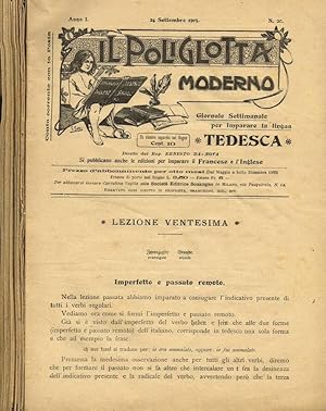 IL POLIGLOTTA MODERNO. GIORNALE SETTIMANALE PER IMPARARE LA LINGUA TEDESCA ANNO I N.DA 11 A 14, 1...