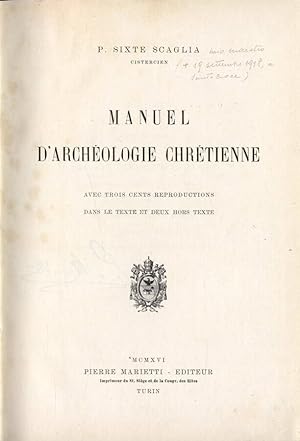 Manuel d' archèologie chrètienne