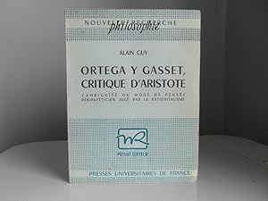 Ortega y Gasset, critique d'Aristote