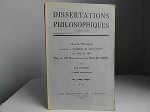 Dissertations philosophiques troisième série