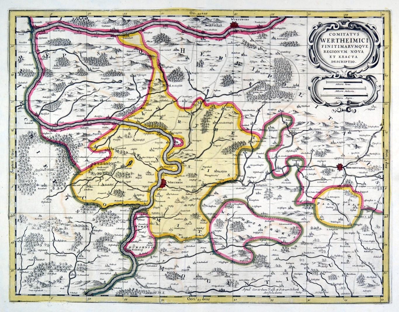 WERTHEIM. - Karte. "Comitatus Wertheimici Finitimarumque Regionum nova