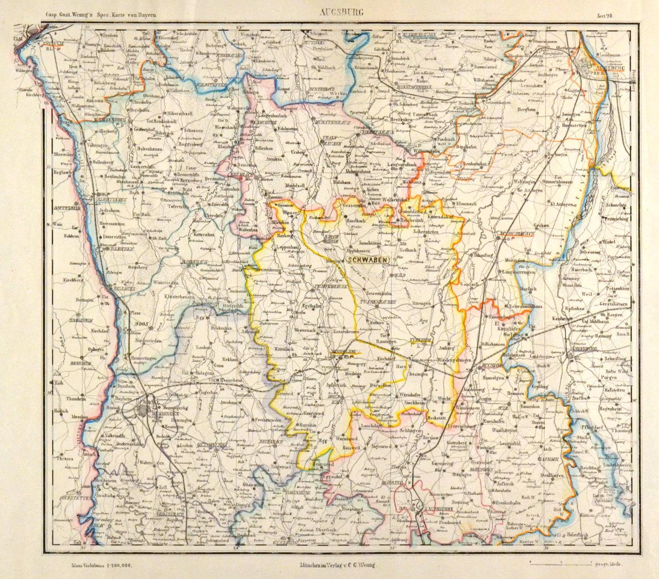 Schwaben Bayerisch Schwaben Karte Schwaben Augsburg Art Nbsp Nbsp Print Nbsp Nbsp Poster Peter Bierl Buch Kunstantiquariat