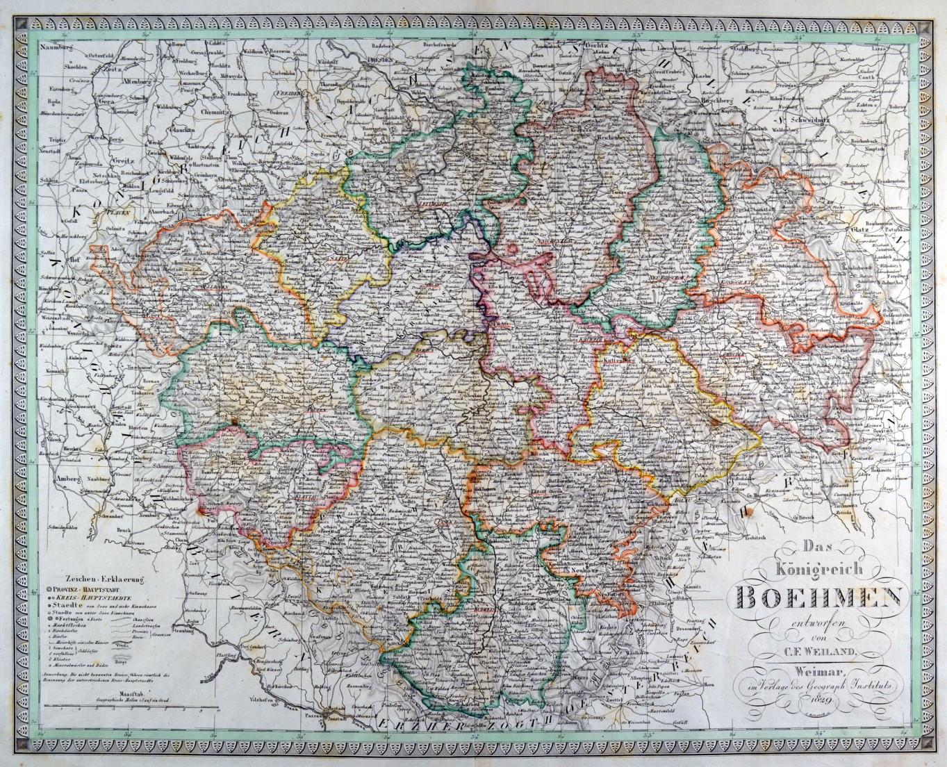 BÖHMEN. - Karte. "Das Königreich Böhmen".: Art / Print / Poster | Peter