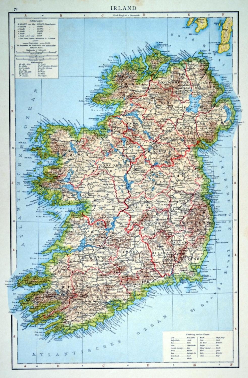 IRLAND. - Karte. "Irland".: Art / Print / Poster | Peter Bierl Buch