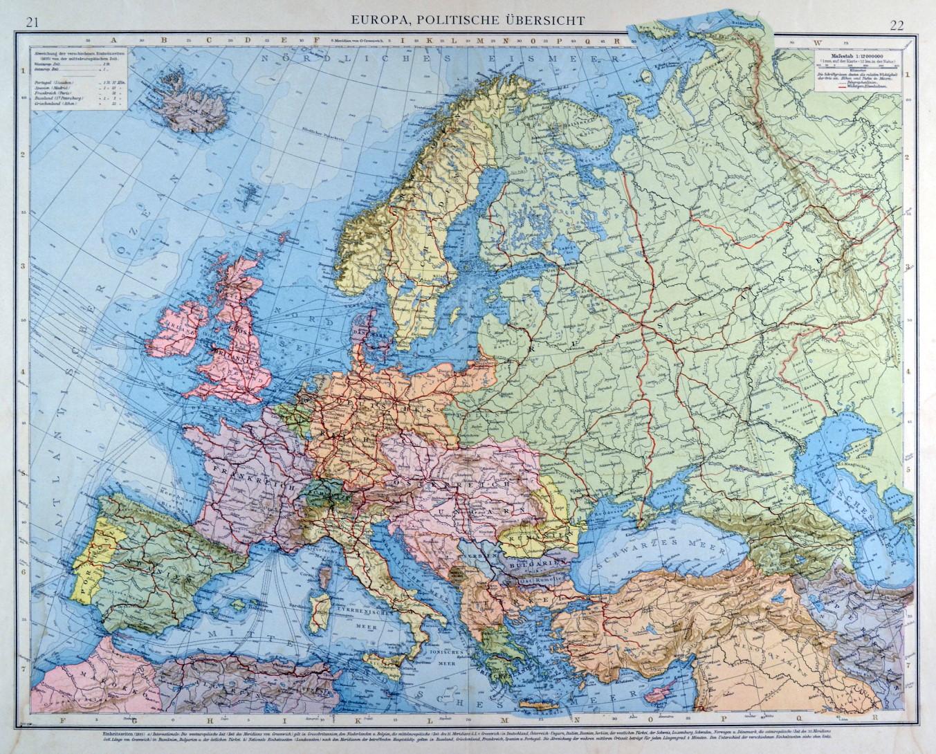 Europa Karte Europa Politische Ubersicht Mit Den Wichtigsten Eisenbahnlinien Kunst Nbsp Nbsp Grafik Nbsp Nbsp Poster Peter Bierl Buch Kunstantiquariat