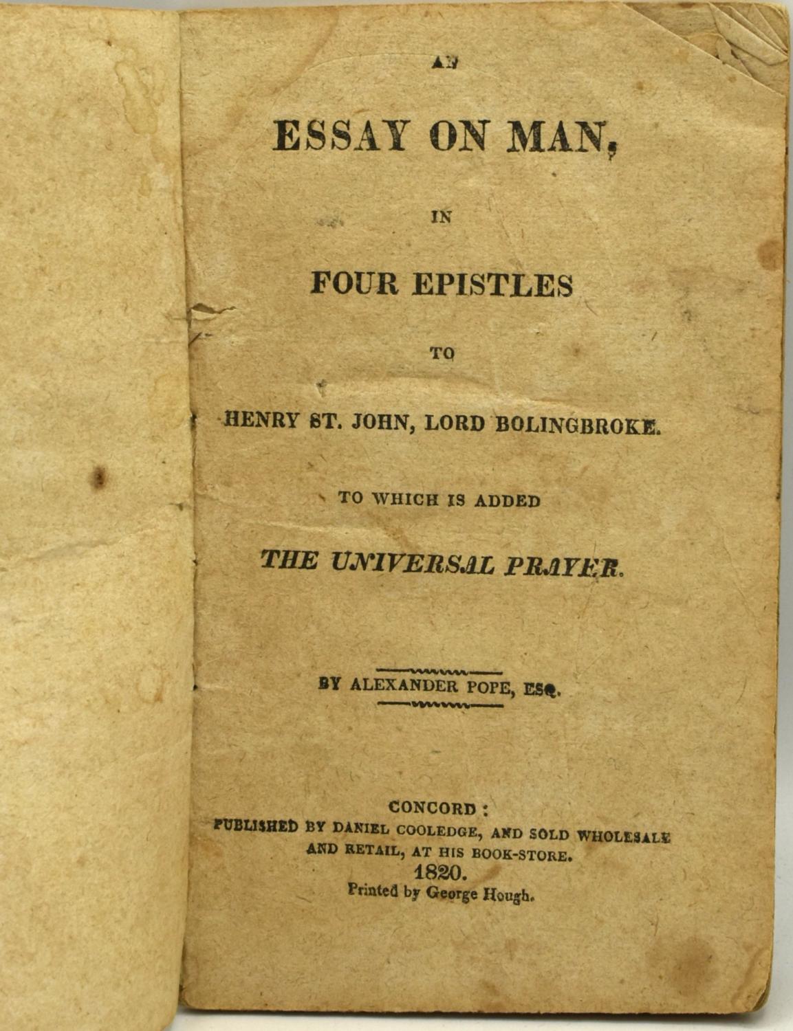 An essay on man epistle 1