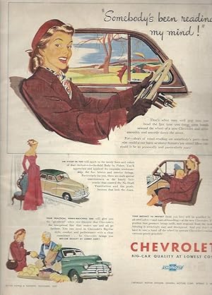 "Somebody's been reading my mind" 1947 Chevrolet Ad