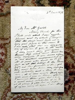 1878 EDWARD MATTHEW WARD - HANDWRITTEN LETTER SIGNED to FRANK GASKELL